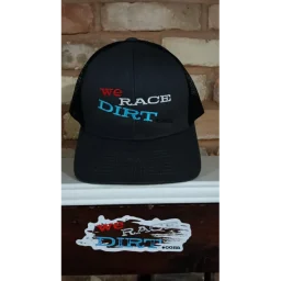 Charcoal / Black midrise we Race Dirt .com trucker hat